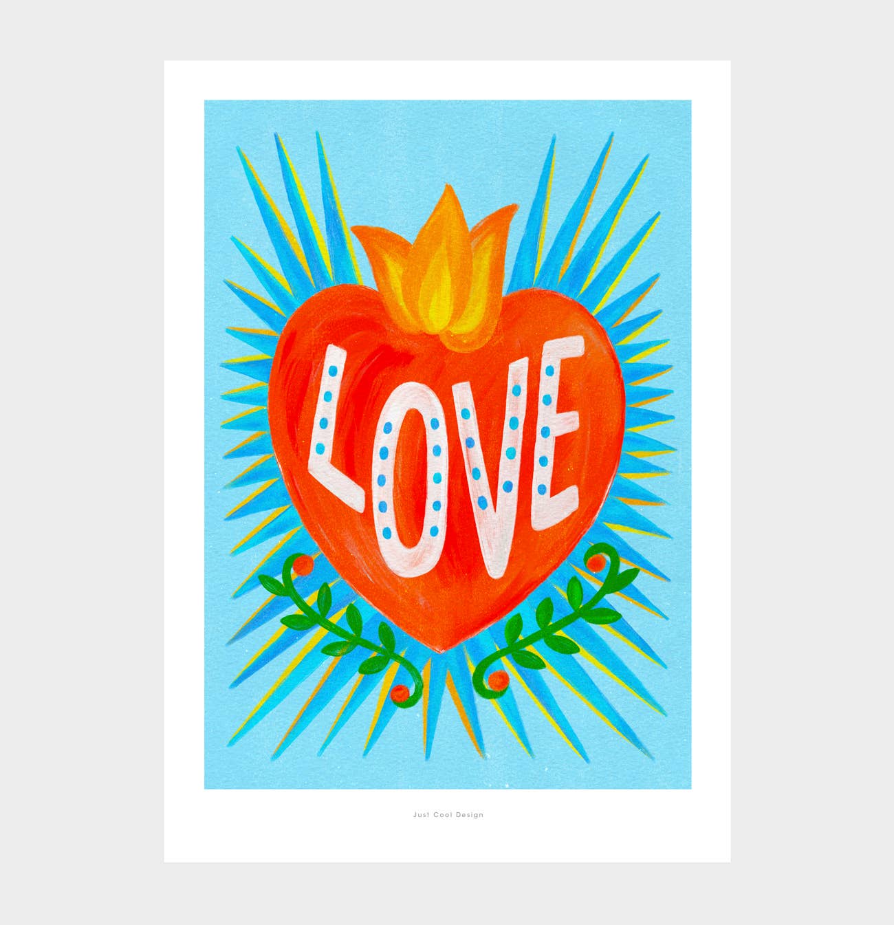 Mexican Folk Art Print | LOVE Heart