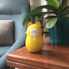 Daruma Neko Giallo - Significato: Denaro. Raggiungi il tuo obiettivo!