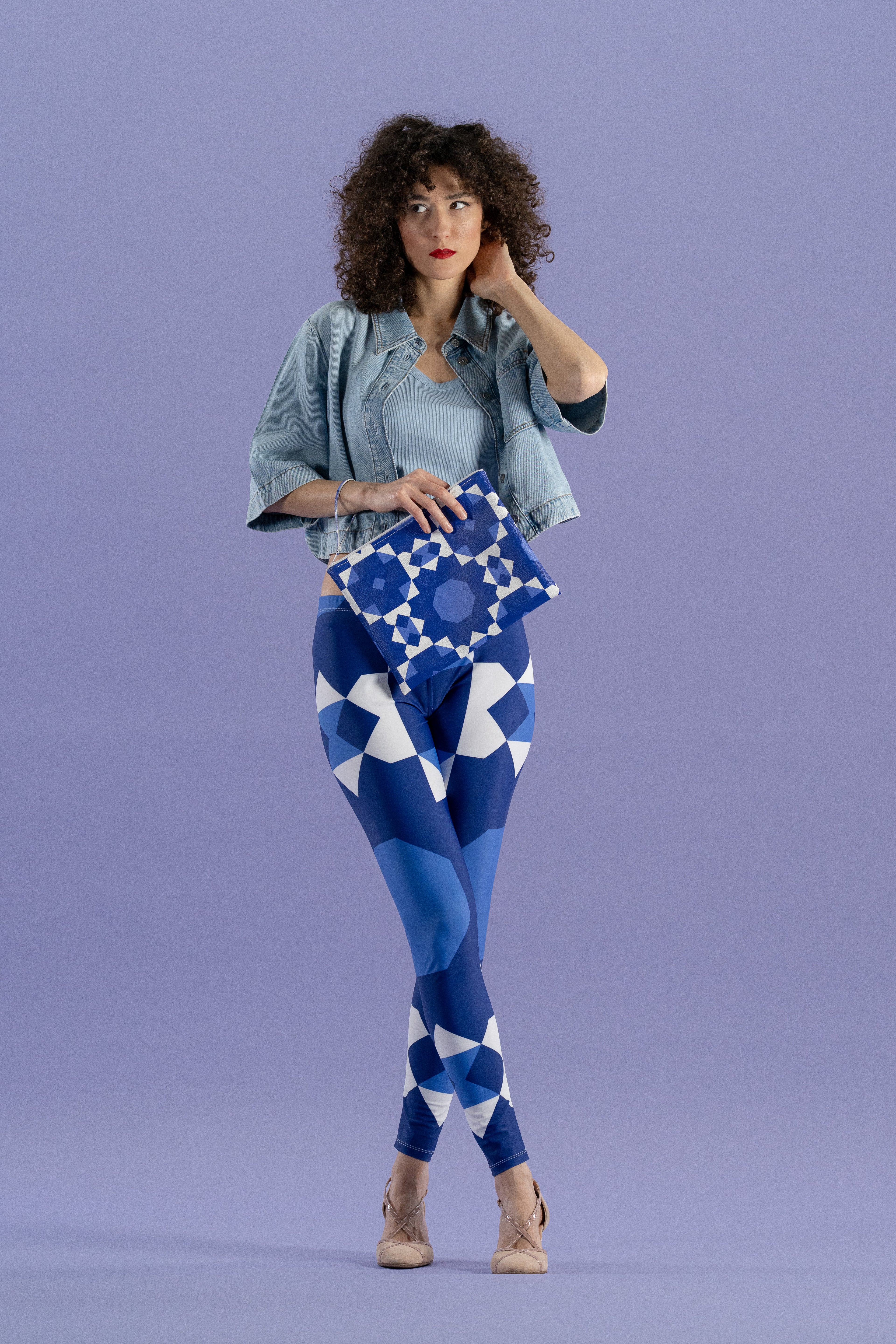 Leggings texture Blu – Lycra Extra Comfort
