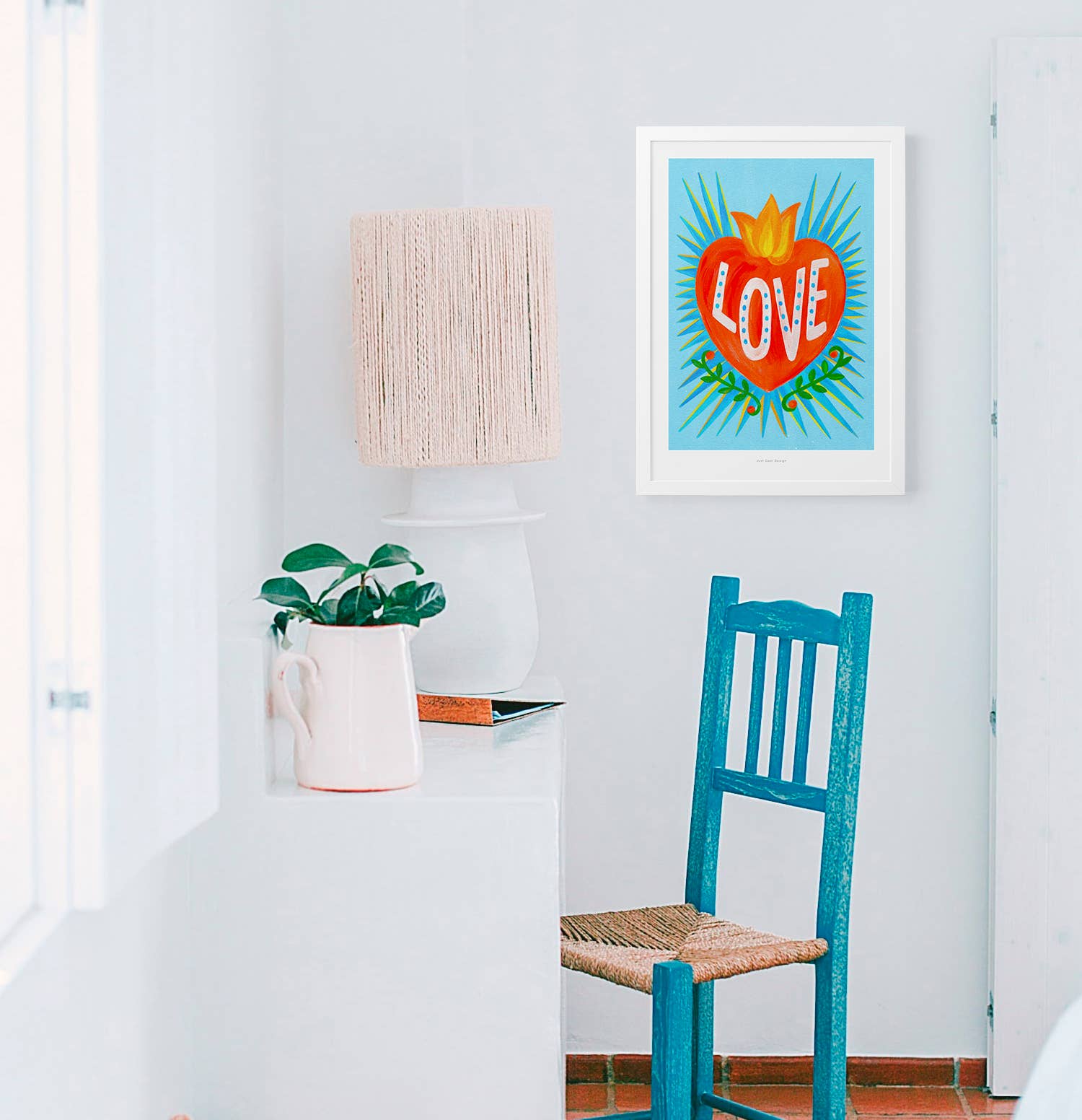 Mexican Folk Art Print | LOVE Heart