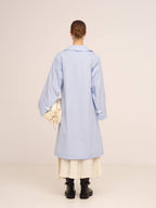 Cappotto Trench a Righe Blu Hunter