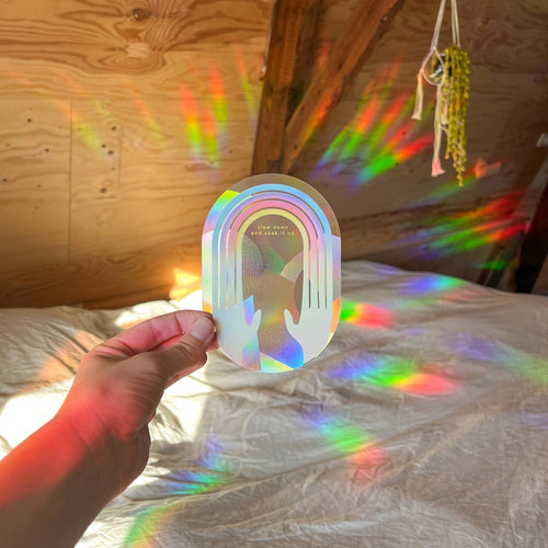 Adesivo Arcobaleno "Rallenta e goditi lo spettacolo"