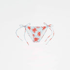 Mutandina bikini floreale con lacci