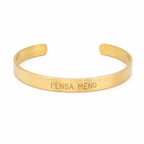 Bracciale in ottone con scritta Pensa meno 