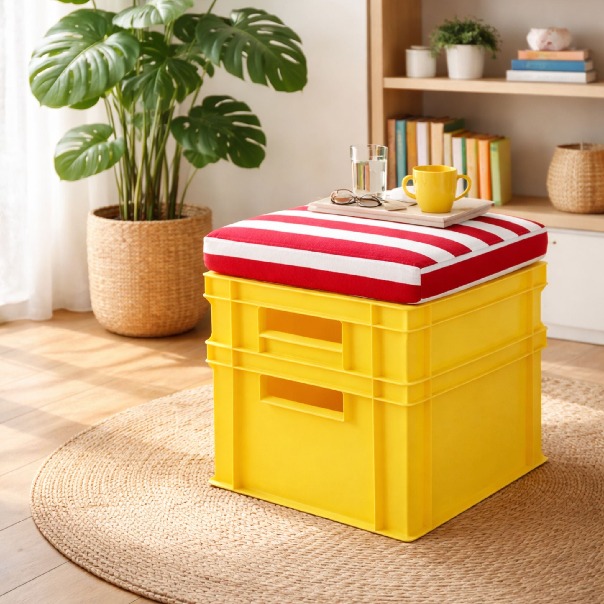 TUTTOAPOSTO - Mobile contenitore Giallo con cuscino