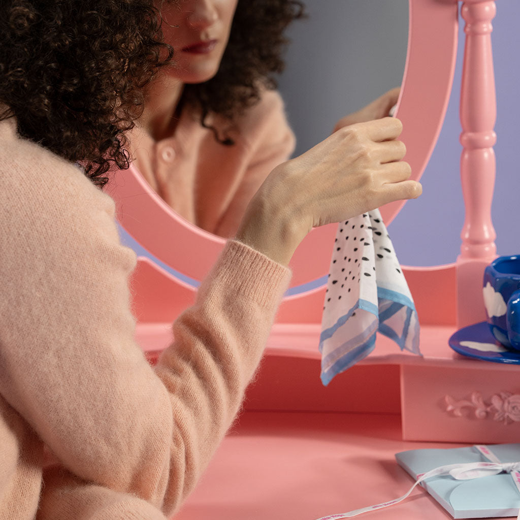 Fazzoletto Lacrime - bordo azzurro