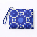 Pochette in ecopelle texture blu