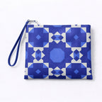 Pochette in ecopelle Texture Blu