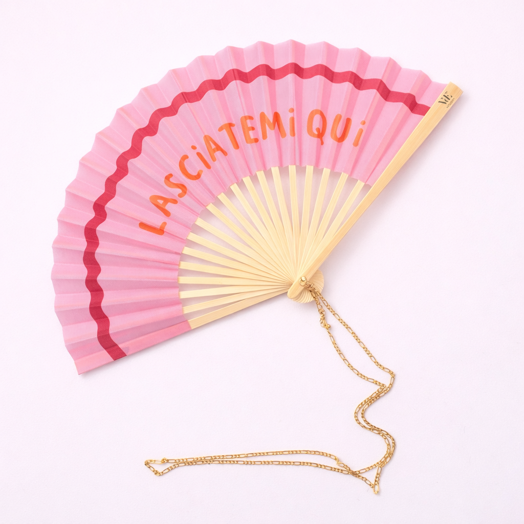 “LASCIATEMI QUI” Fan with Chain