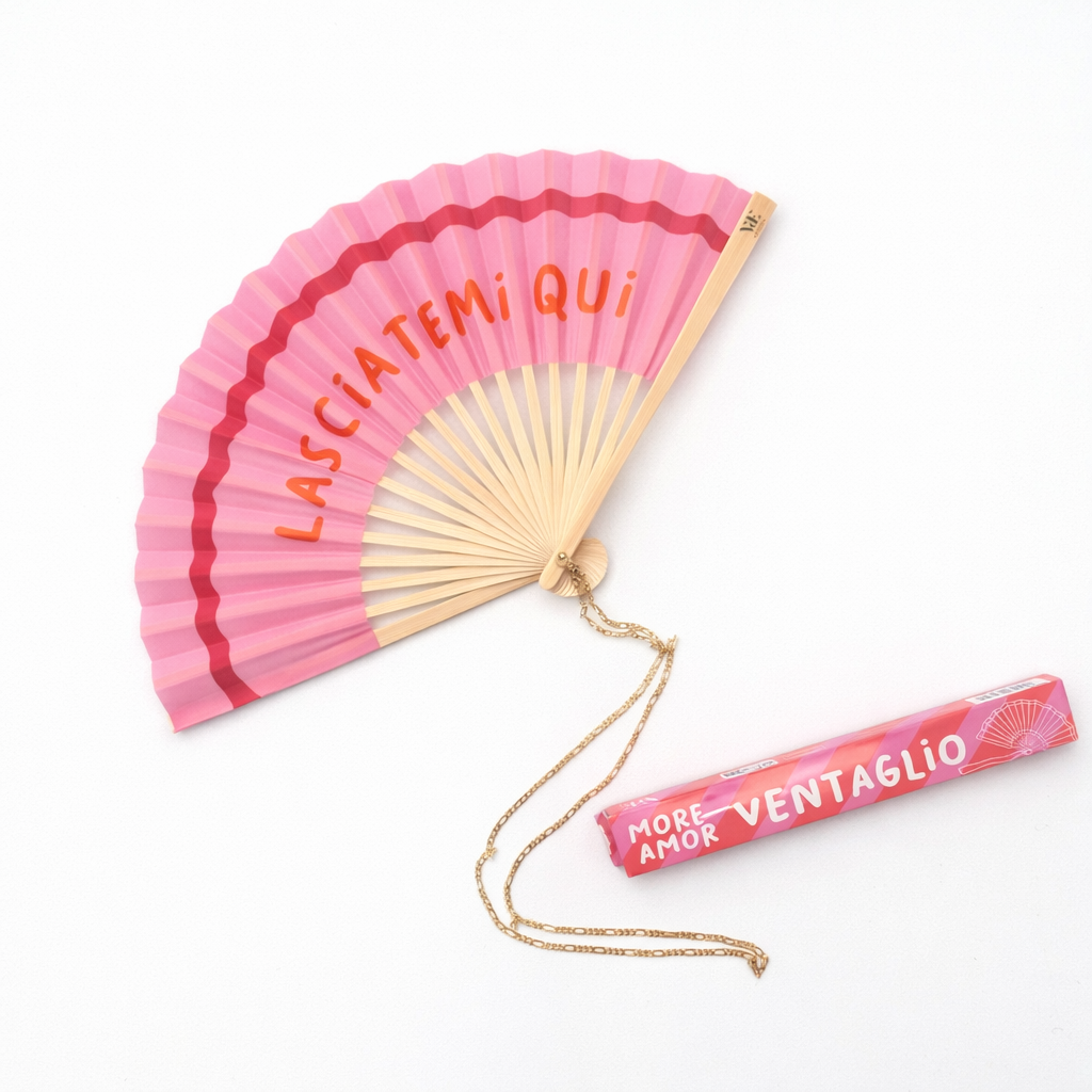 “LASCIATEMI QUI” Fan with Chain