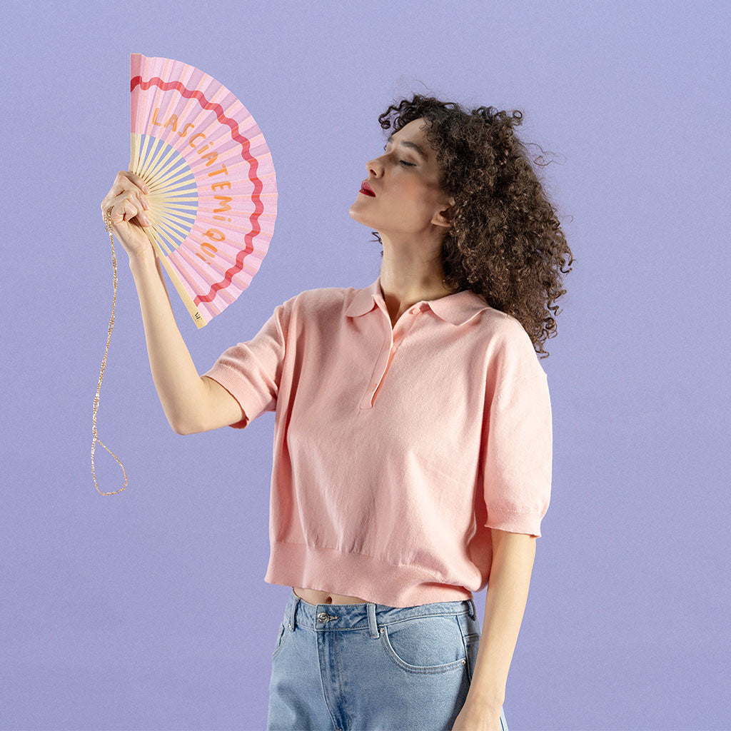“LASCIATEMI QUI” Fan with Chain